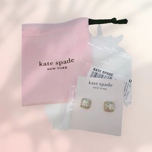 Kate Spade New York Sparkly Square Stud Earrings NWT $32.00 with Pouch